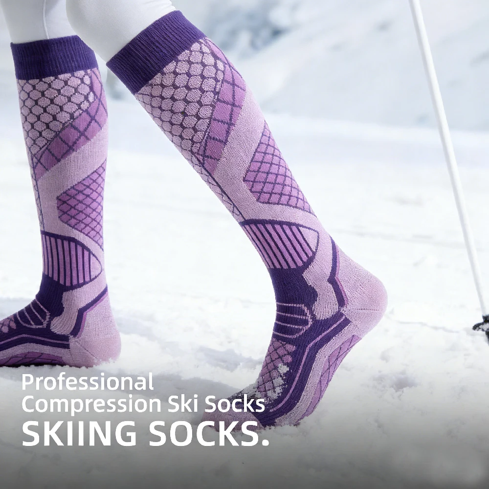 1 ペア吸湿発散性厚みのあるサーマルスキーソックス膝高滑り止 - Thermal Sock Winter のレビューと価格