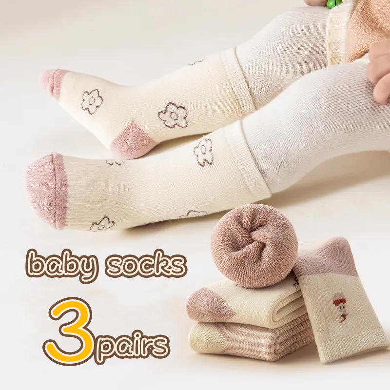 5 ペア冬ベビーぬいぐるみ靴下ファッションストライプ新生児ミ - Thermal Sock Winter のレビューと価格