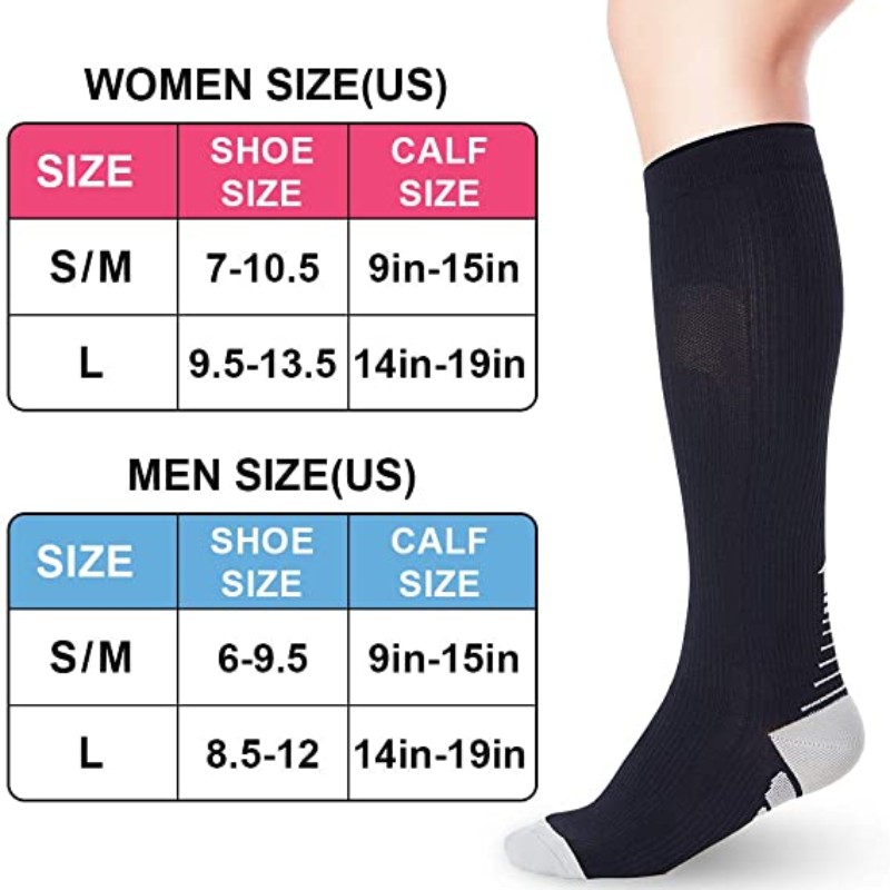 新しい圧縮ソックスニーハイ 20-30 Mmhg フィット医 - Dress Sock Men のレビューと価格