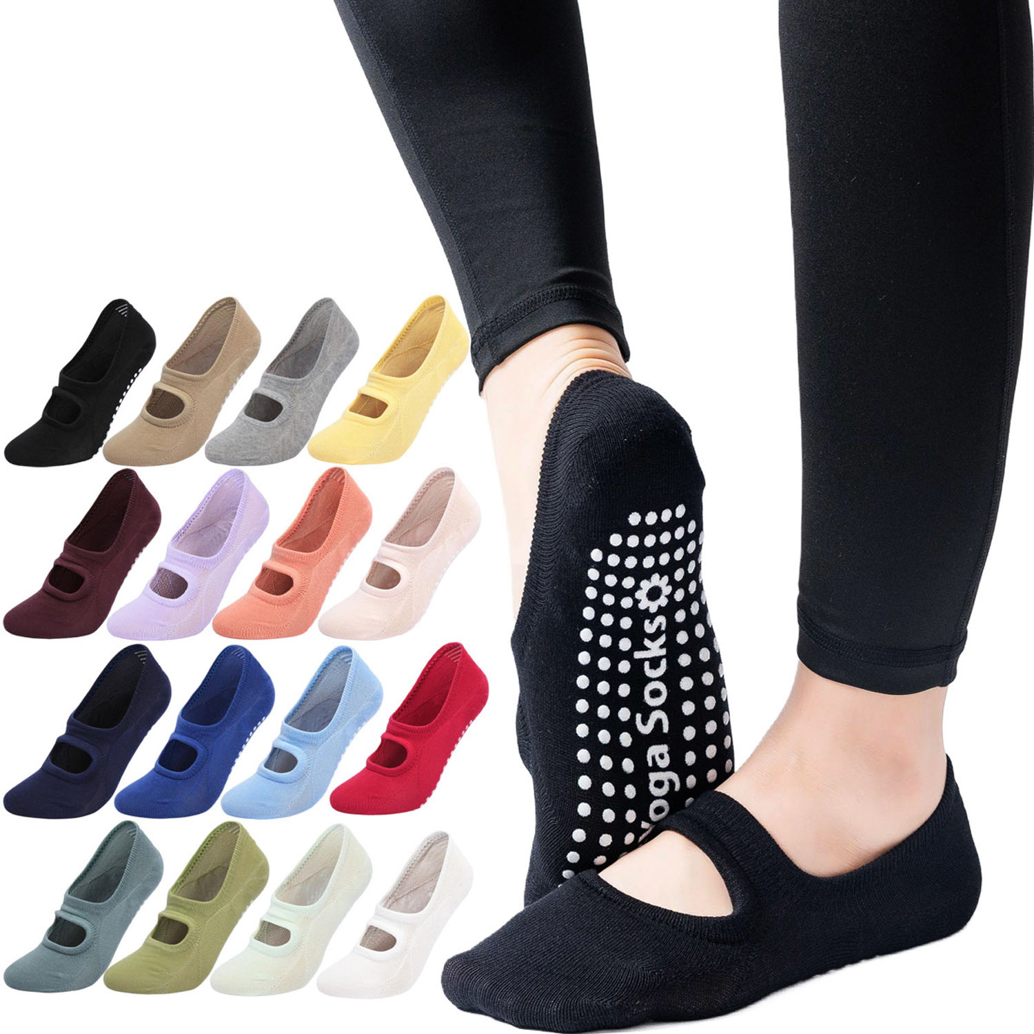 高品質の女性ヨガソックス滑り止め通気性バックレスピラティスソ - Grip Sock Yoga のレビューと価格
