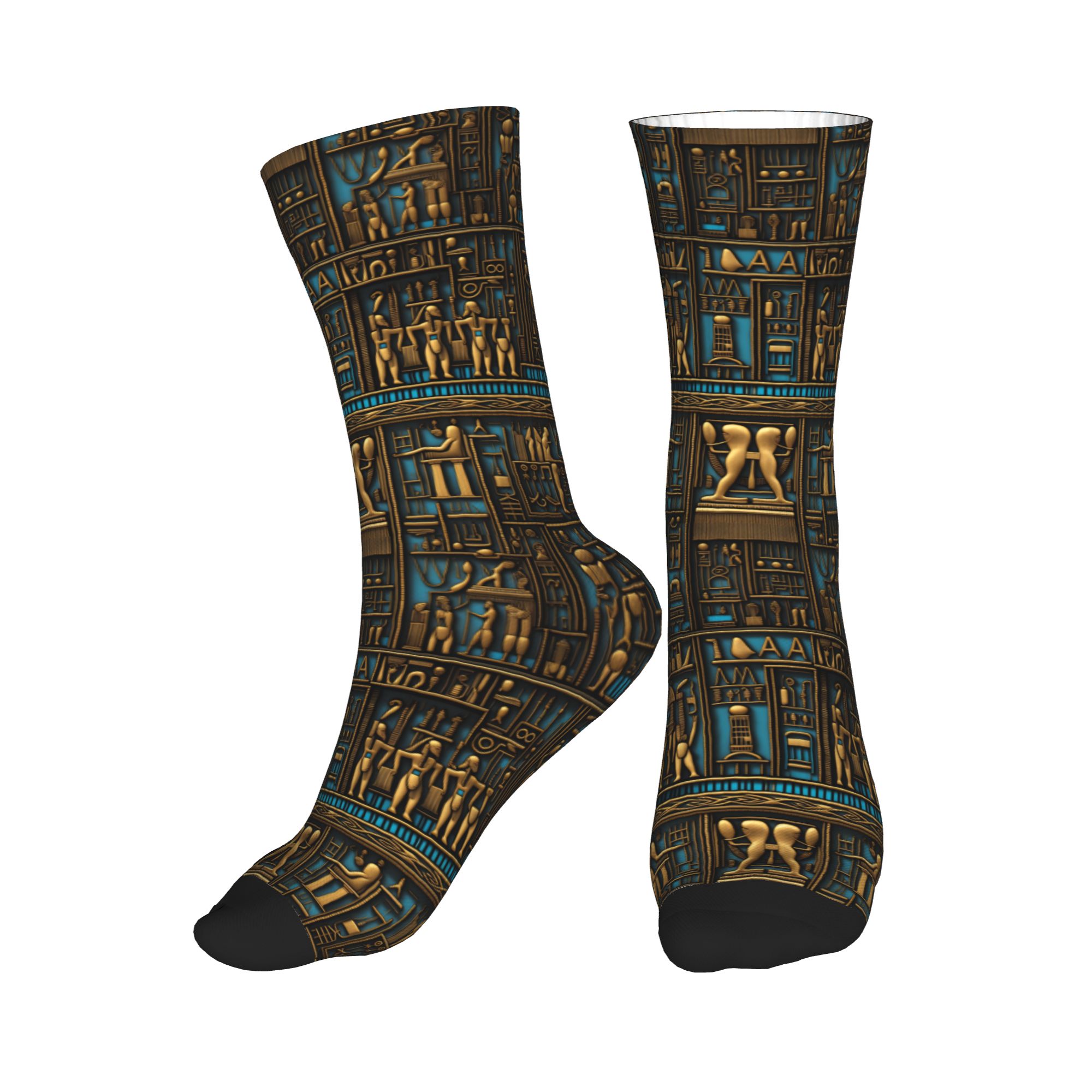 面白いメンズエジプト象形文字アートパターンドレスソックスユニ - Dress Sock Men のレビューと価格