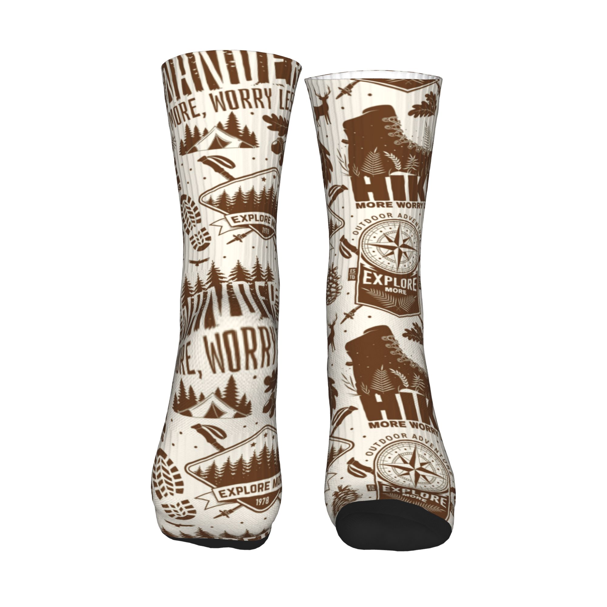 クールなメンズヴィンテージブラウンハイキングブーツシームレス - Dress Sock Men のレビューと価格