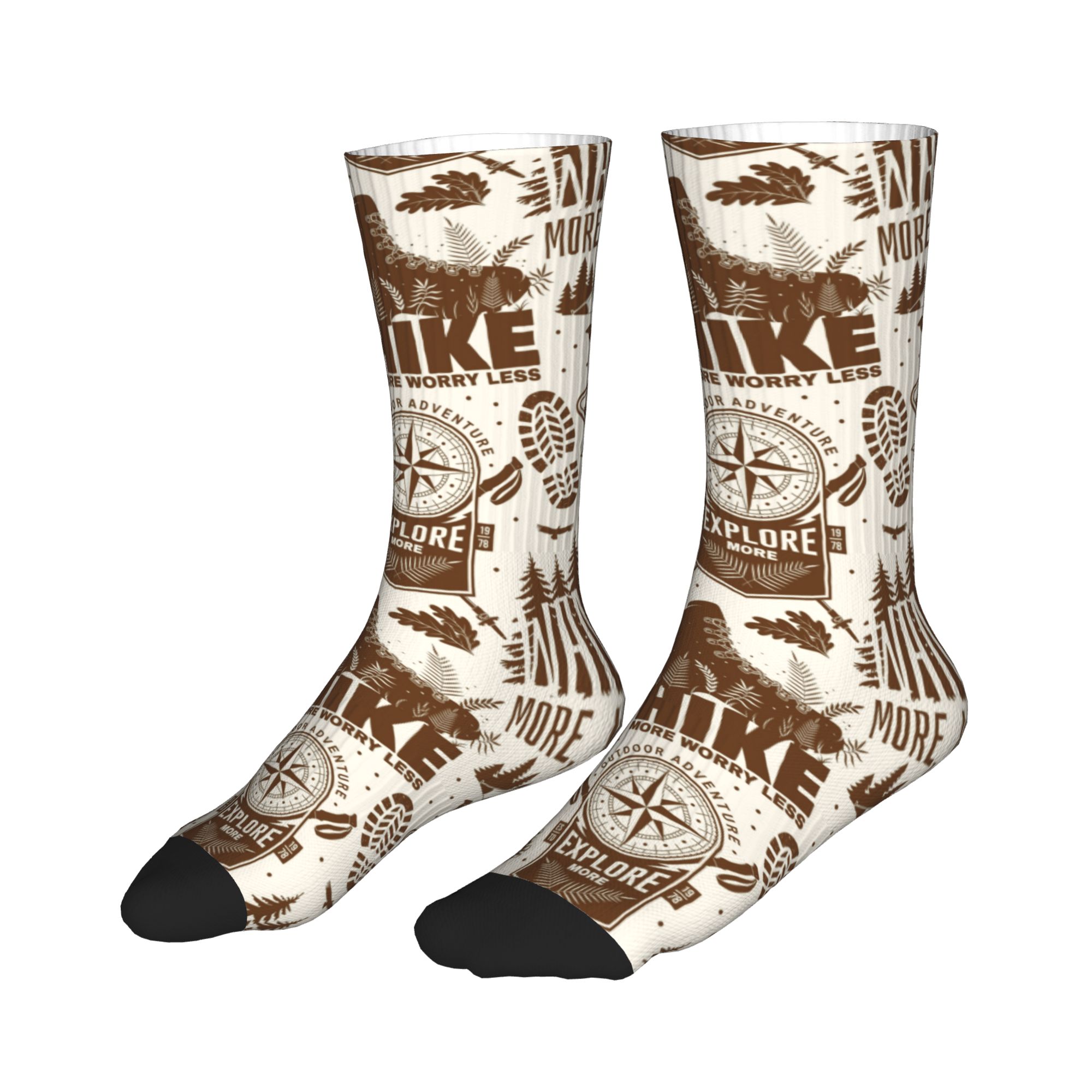 クールなメンズヴィンテージブラウンハイキングブーツシームレス - Dress Sock Men のレビューと価格